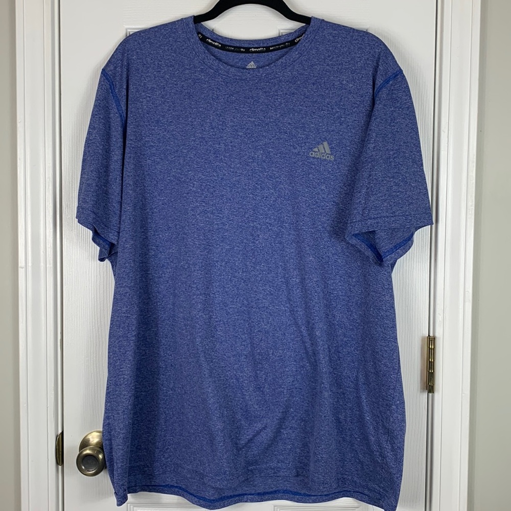 Adidas heather blue short sleeved tee shirt size 2XL. Climate keeps you dry